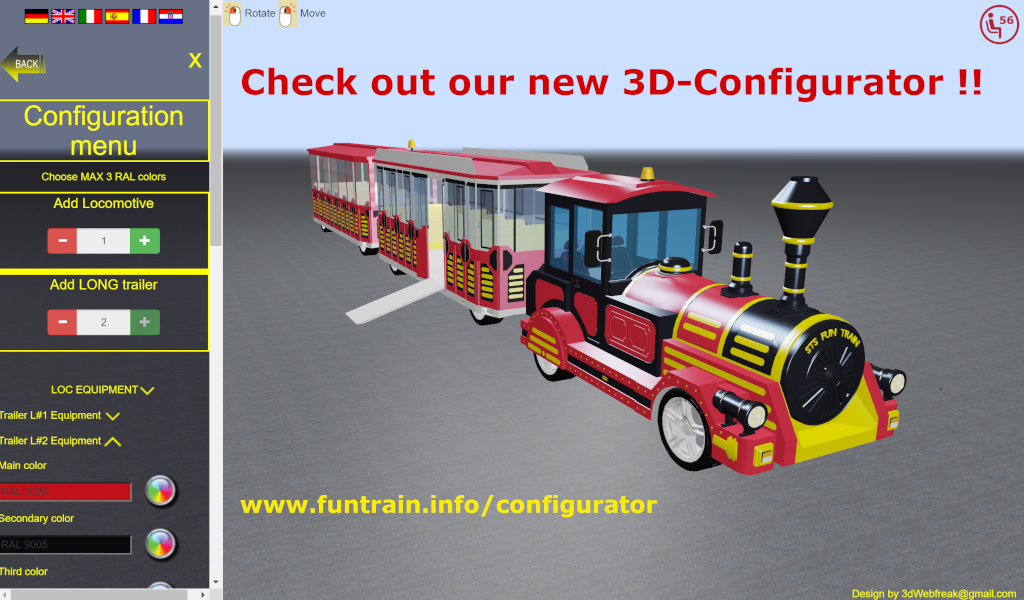 3D configurator funtrains trailers
